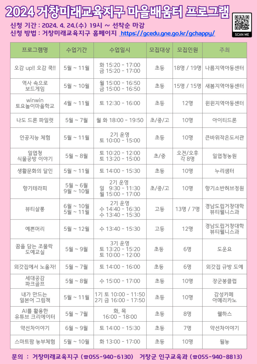 경상남도거창교육지원청 교육지원과_2024. 거창미래교육지구 마을배움터 안내 리플렛.jpg